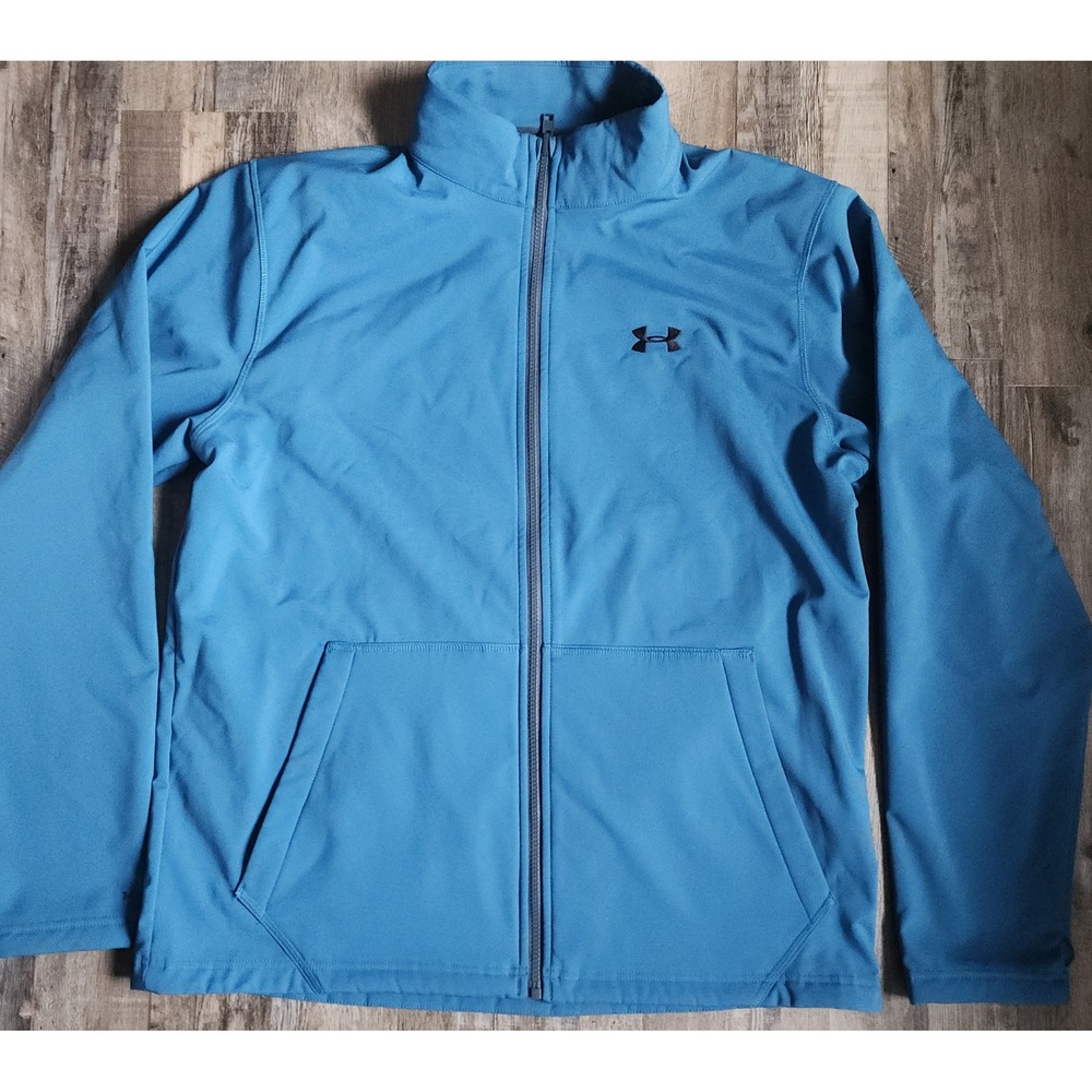 Under Armour Storm Jacket Mens XL Blue ColdGear Softshell Full Zip 1342742